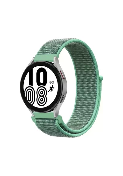 Newface Samsung Galaxy Uyumlu Watch 4 Hasırlı Cırtcırtlı Kordon - Turkuaz