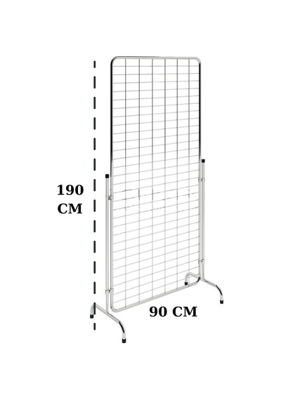 Tel Pano Standı 90x190 Cm Krom 80 Adet Kanca Bijuteri Standı Çorap Standı Telefon Standı