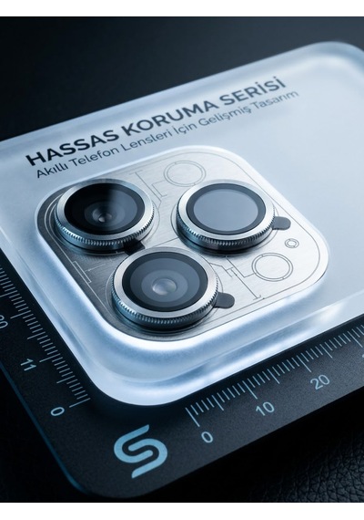 Apple iPhone 16 Pro Max Uyumlu Kamera Koruyucu Lens Silver Gümüş Telefon Kamera Koruyucu Lens