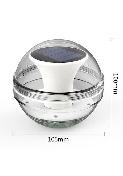 Güneş Enerjili Solar Top Şeklinde Yüzen Havuz Lambası Beyaz- Sıcak Sarı - Rgb Led Su Geçirmez
