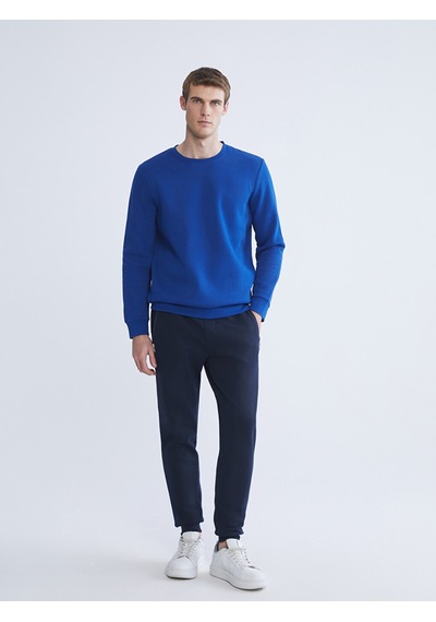 Lcwaıkıkı Basic Lacivert Bisiklet Yaka Erkek Kalın Sweatshirt