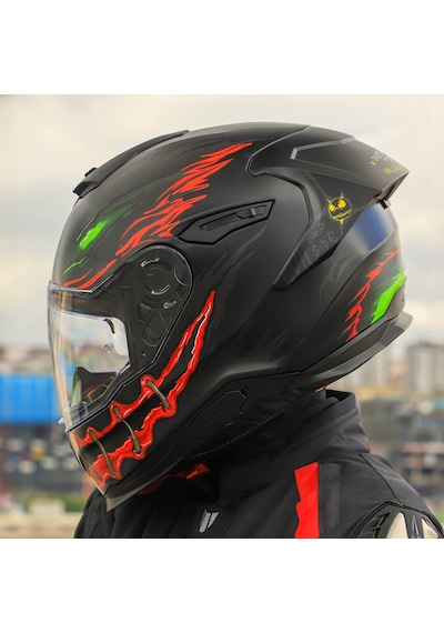 Şeffaf Cam + Nexx Y.100r Night Rider Kask Mat Siyah