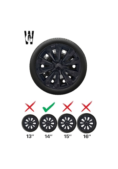 Peugeot 301 14 İnç Jant Kapağı 4 Adet Siyah S108