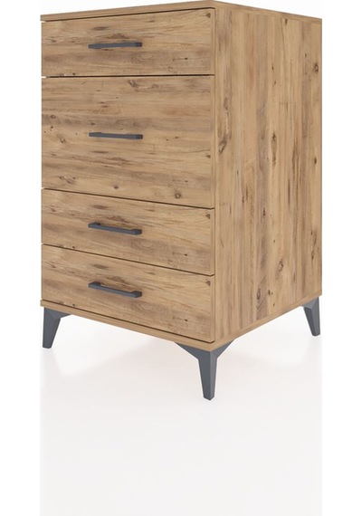Kronos Komodin 4 Çekmeceli 60x59x96 Çam-çam Çam