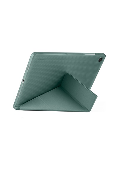 Samsung Galaxy Tab A11 Plus 2025 Kılıf Uyumlu Standlı Kalem Bölmeli Akıllı Trifolding Kapak Sm-x230 Koyu Yeşil
