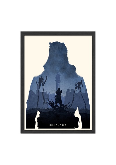 Dishonored Siyah Ahşap Çerçeveli Poster, Dekoratif Oyun Duvar Tablosu