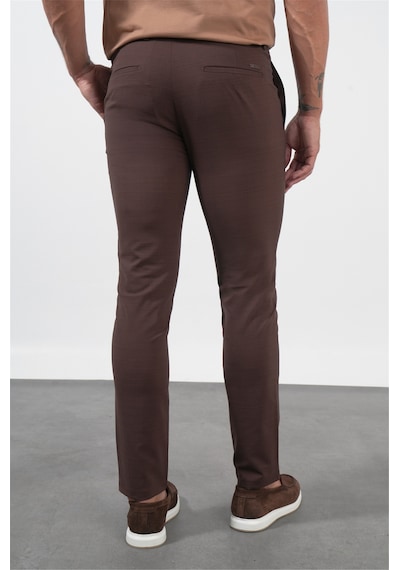 İmza Kahverengi Yan Cep Slim Fit Esnek Jogger Pantolon 1003260179 Koyu Kahverengi