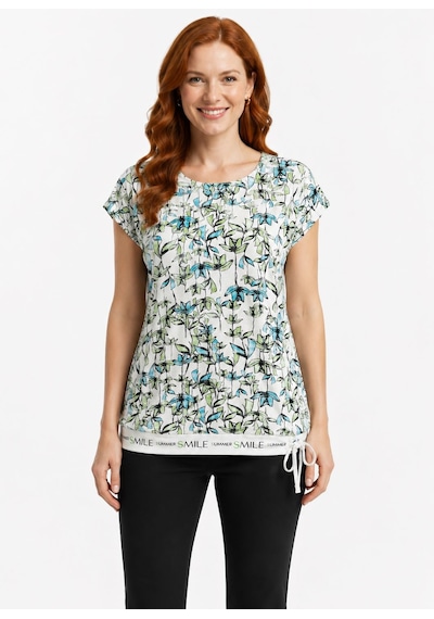 Neden Tekstil Kadın Çiçek Desenli Kısa Kol T-shirt - Çok Renkli
