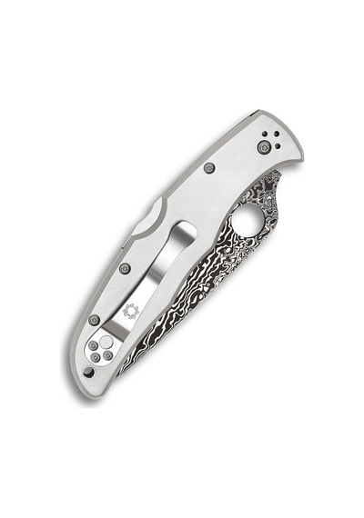 Spyderco Endura 4 Titanium Damascus Plainedge Kamp Çakı Gri