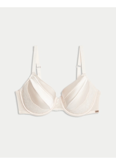 Marks & Spencer Dantel Detaylı İpek Full Cup Sütyen T81006470F Krem