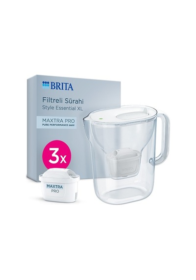 Brıta Style Essential Xl 3 X Maxtra Pro Pure Performance Filtreli Su Arıtma Sürahisi Beyaz 3,6l