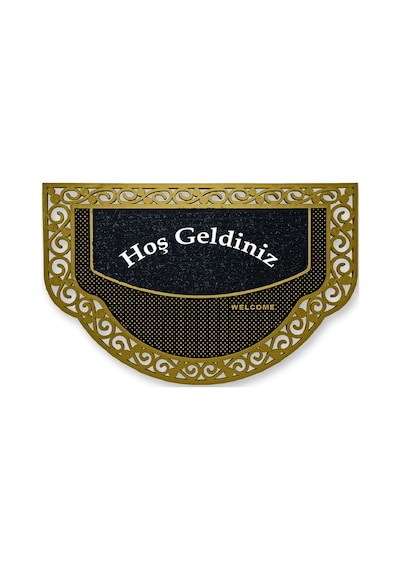 Dekoratif Dış Kapı Yıkanabilir Toz Alıcı Halı Kapı Önü Paspası Hoş Geldiniz Yazılır Altın
