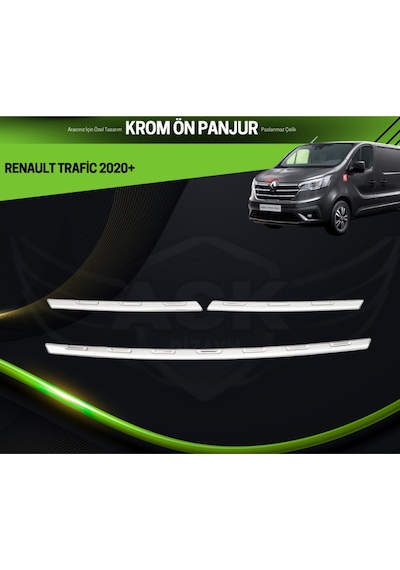 Renault Trafic 2020+ Araca Özel Krom Ön Panjur A+