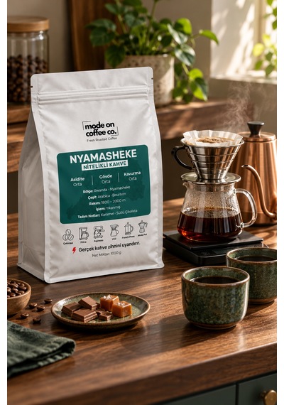 Nyamasheke Rwanda Nitelikli Filtre Kahve 1000 Gr Bourbon Yıkanmış V60