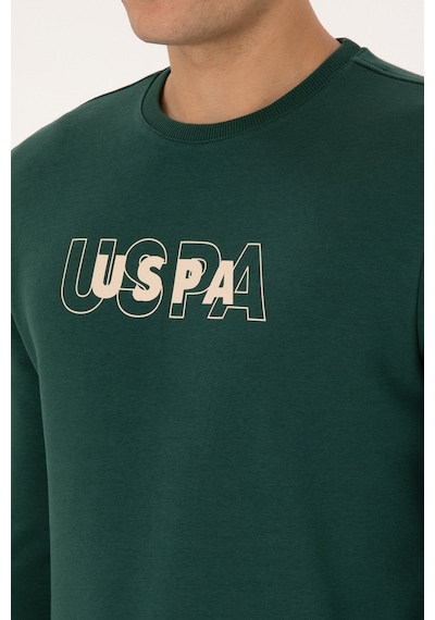 U.S. Polo Assn. Erkek Regular Fit Bisiklet Yaka Koyu Yeşil Sweatshirt 50316372-VR079