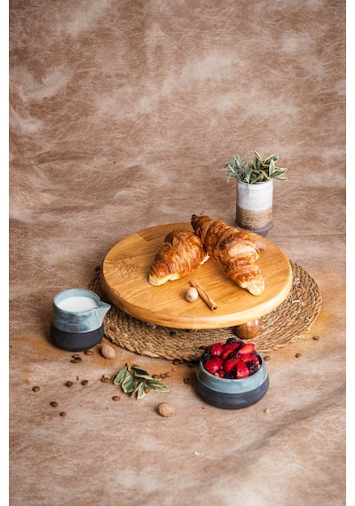 2 Li Risus Top Ayaklı 29 Cm Ve 17x30 Cm Ahşap Sunum Tabağı