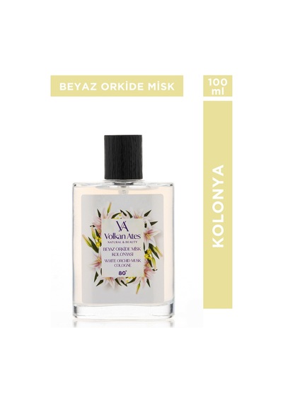 Volkan Ates Natural & Beauty Beyaz Orkide Misk Kolonyası Cam Şişe 100 Ml