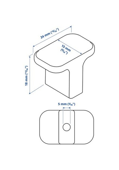 Ikea Hackås Topuz, Antrasit, 15 Mm, 2 Adet