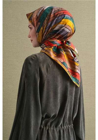 Armine Saf İpek Sura Eşarp 9612d 82 Bronz Kiremit