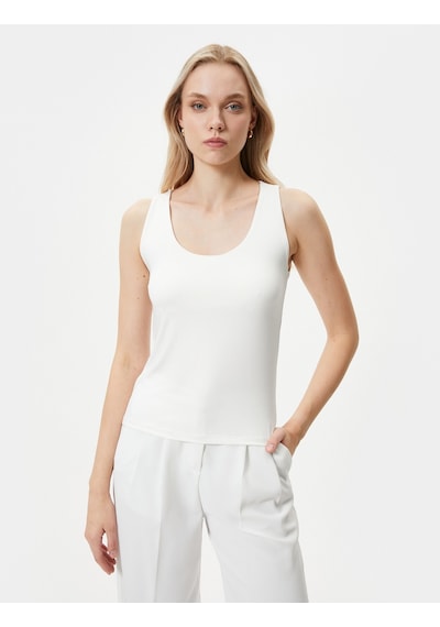 Koton Askılı Atlet Basic U Yaka Slim Fit Beyaz 4sak10013ek 4SAK10013EK000 Beyaz