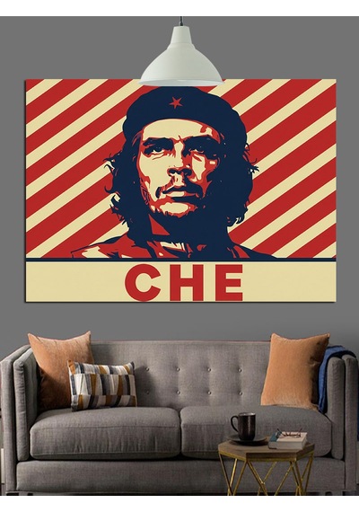 Che Guevara Portre Simge Dekoratif Kanvas - Mdf Ahşap Tablo