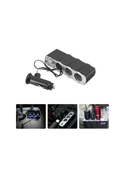 Araç Içi 3'lü Çakmaklık Çoğaltıcı Usb Çıkışlı 12v 3 Girişli Çakmaklık