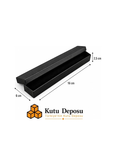 6x16x2,5 Cm Tam Kapaklı Kolye Ve Tesbih Kutusu - Siyah Demonte 50 Adet