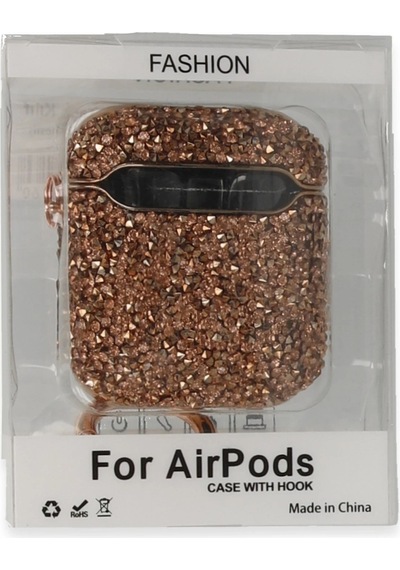 Lvsqvr Newface Apple Uyumlu AirPods 2 2.nesil Mira Taşlı Kılıf - Rose Gold