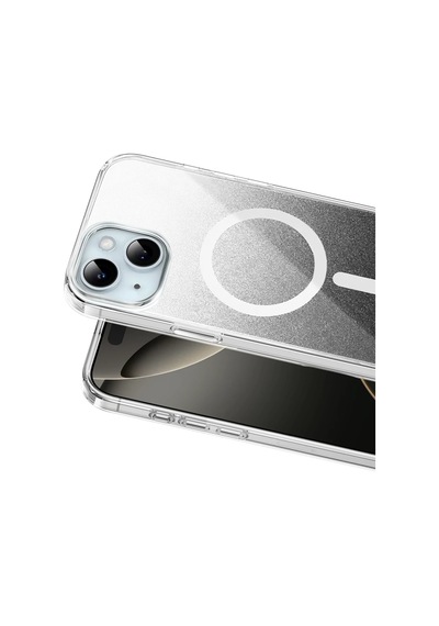 Onegif Apple İphone 15 Uyumlu Sora Simli Magsafe Kapak - Siyah Çok Renkli