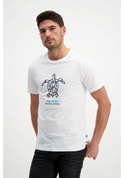 Rich Erkek Bisiklet Yaka T-shirt Beyaz