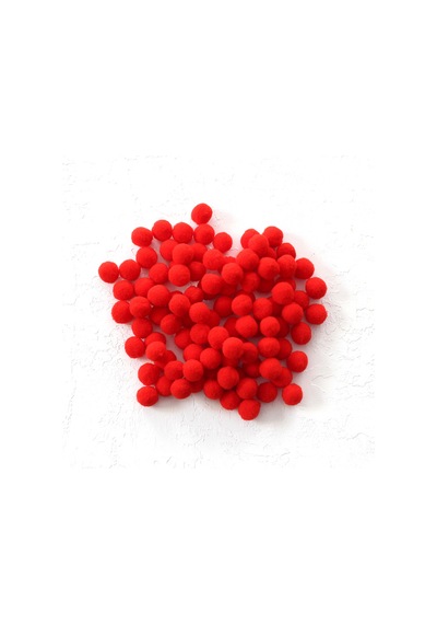 Peluş Ponpon Kırmızı 2cm 50 Adet - 690268941