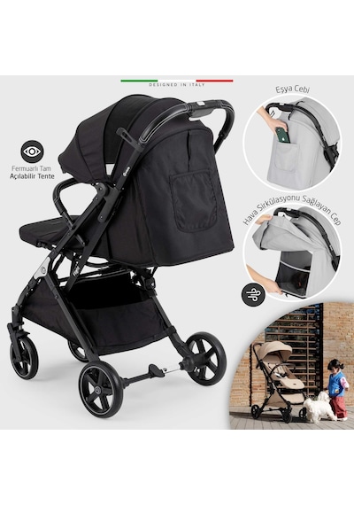 Elele Flight 2 Kabin Tipi Travel Sistem Bebek Arabası Siyah
