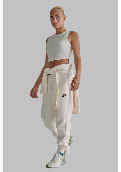 Nike Sportswear Tech Fleece Standart Fit Mid Rise Jogger Cream Color Kadın Eşofman Altı Krem Rengi Krem