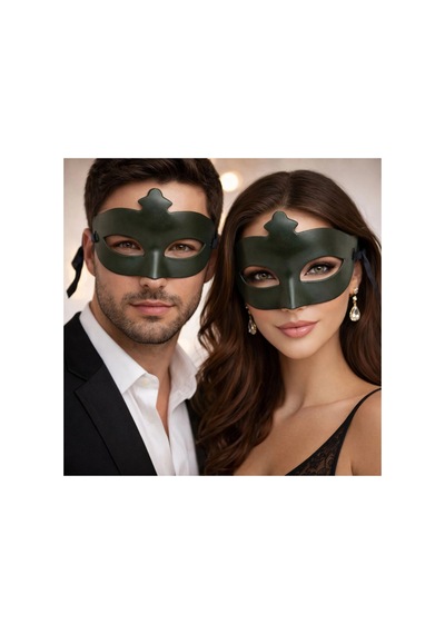 Haki Yeşil Gizemli Masquerade Maskesi Diğer