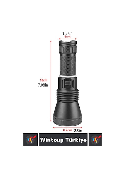 Premium Seri Uzun Ömürlü Kamp Avcı Deprem Uzun Menzilli Şarjlı Beyaz Işık 1200 Lümen El Feneri Çok Renkli