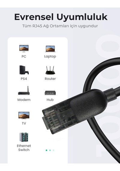 Bix Cat6A Slim 10Gbps Veri Aktarım 500MHz UTP Ethernet Kablosu 5 Metre