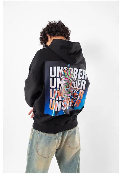 Tarzsokak Unsober Baskılı Oversize Unisex Siyah