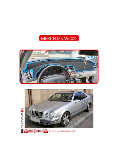 Mercedes W208 Torpido Koruma Halısı Kırmızı Kenar
