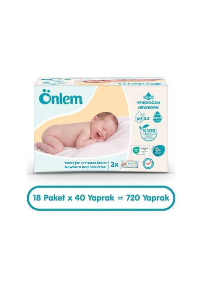 Önlem Yenidoğan Hassas Bakım Islak Havlu Mendil 40x18 720 Yaprak Islak Mendil