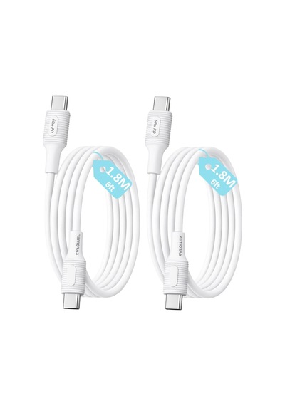 Lexroo 2 Adet X 180cm Type C-c Kablo Seti, Kaymaz Tutamaç, 60watt Pd Hızlı Şarj Standart