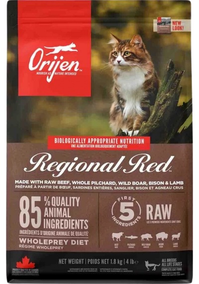 Orijen Regional Red Kırmızı Etli Tahılsız Kedi Maması 1800 G