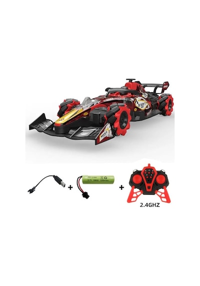 Sesli Işıklı Şarjlı 1:10 Büyük Ölçek Kumandalı Duman Atan Full Fonksiyon F1 Araç Rc Oyuncak Araba Kırmızı Kırmızı