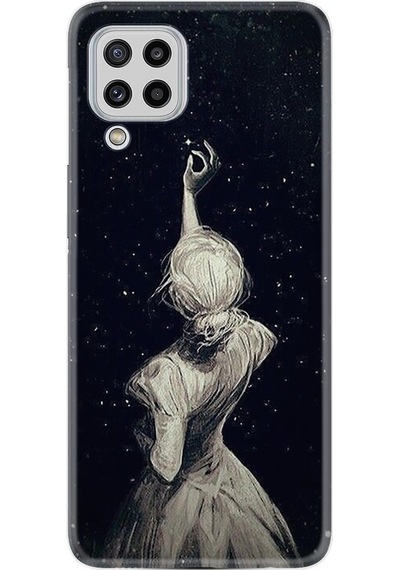 Samsung Uyumlu Galaxy A22 Kilif Desenli Silikon Star Woman 511675833