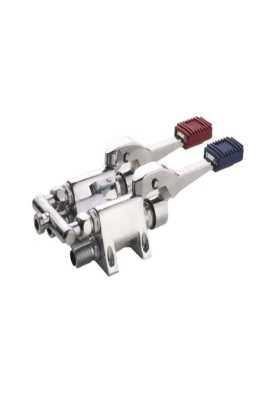 Topsan Çift Pedal Çift Su Armatür Sıcak Soğuk Pedal Musluk Krom Çok Renkli
