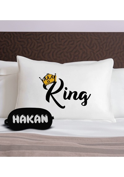 Bk Gift Kişiye Özel Eğlenceli Tasarrımlı Pamuklu Yastık Kılıfı Ve Göz Bandı Uyku Seti-4, Tasarım Ev Tekstili, Uyku Bandı, Ev Hediyesi