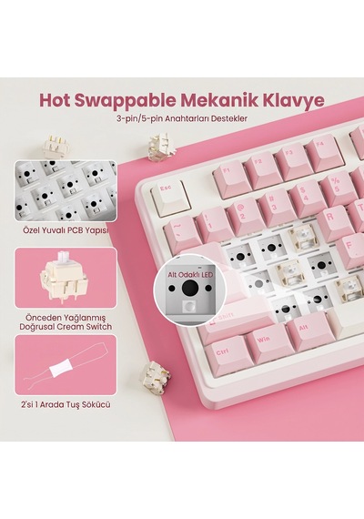 Royal Kludge Rk N99 Tri-mode Mekanik Oyuncu Klavyesi
