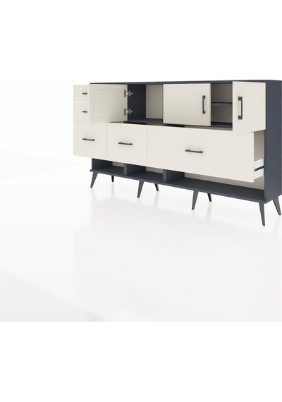 Arges Konsol 3 Raflı 5 Çekmeceli 3 Kapaklı 176x30x99 Antrasit-aytaşı Aytası - Antrasıt Arges Konsol 3 Raflı 5 Çekmeceli 3 Kapaklı 176x30x99 Antrasit-aytaşı Aytası - Antrasıt