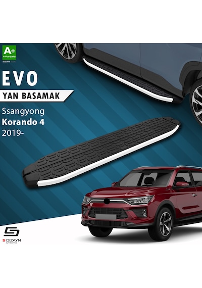 S-dizayn Ssangyong Korando Evo Aluminyum Yan Basamak 183 Cm 2019 Üzeri