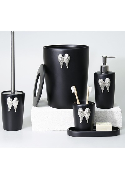 Wings Banyo Seti   Siyah Gümüş Siyah