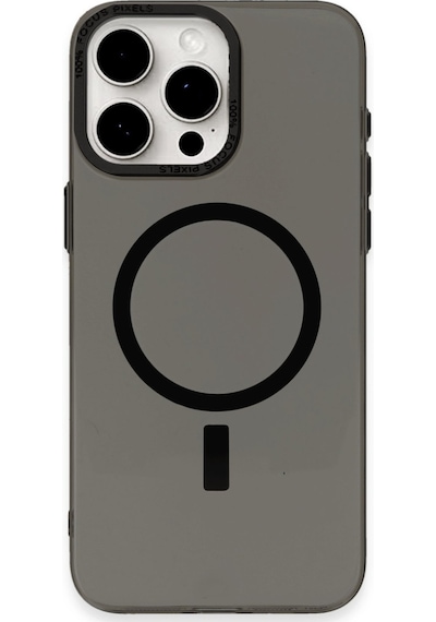 Apple iPhone Uyumlu  15 Pro Kılıf Anka Pc Magneticsafe Sert Metal Kapak -  Siyah